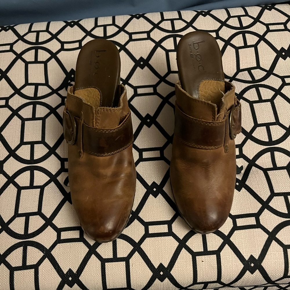 Brown BOC Born Concept Mules size 9 good condition